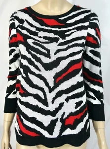 Maglione Vintage Rubino Rd Stampa Animalier Accento Rosso S - Foto 1 di 4
