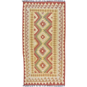 Alfombra de lana reversible tejida a mano Momana Kilim hecha a mano (talla 3,5 X 6,10) Brral-516 - Imagen 1 de 10