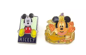 2 Disney Mickey Collector Lapel Pins Tokyo Disney Sea & Disney - Picture 1 of 7