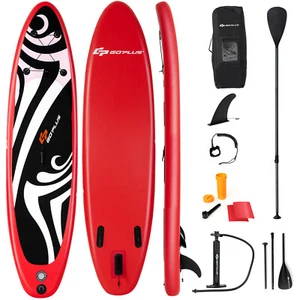 Goplus 10' Inflatable Stand up Paddle Board Surfboard SUP W/ Bag Paddle Fin - Picture 1 of 32