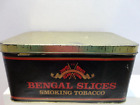 Vintage Bengal Slices Smoking Tobacco Tin w/ Paper Label Hinged Lid England