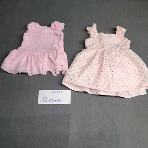 2 beautiful Baby Girl Size 12 Month Pink Dresses - Picture 1 of 8