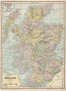 Vintage Historical Map of Scotland Wall Art Poster Print Picture A3 A4 - Picture 1 of 4