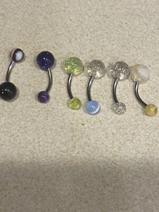 Assort 14G Belly Button Ring Surgical Steel Navel Ring Piercing.Pack Of 10 Items - Picture 1 of 3