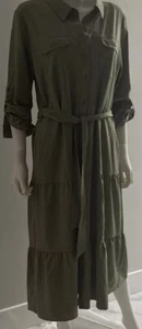 ✨LUCKY BRAND Women’s Safari Dress long sleeve pockets washable - Picture 1 of 9
