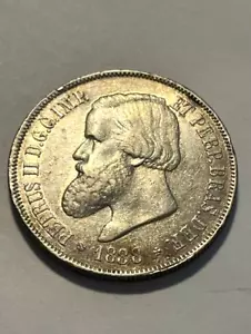 1888 Brazil 20000 Reis/Silver AU++ #20060 - Picture 1 of 4