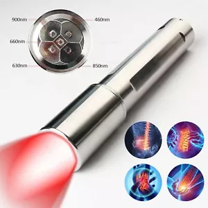 LED Blue Red infrared Light Therapy Torch Pain Relief Beauty Lamp Flashlight - Picture 1 of 11