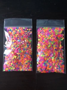 Solvent Resistant 2MM hexagon Shape Mixed Neon ~ Nail Art/Acrylic/Gel/~ USA - Picture 1 of 7