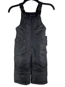 London Fog Black Snow Pants Ski Bib Overalls Unisex Toddler 2T Adjustable -O - Picture 1 of 17