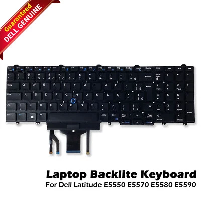 Dell Latitude 5550 5570 Precision 7510 3510 Backlit BR Brazilian Keyboard 6JY07 - Image 1 of 4
