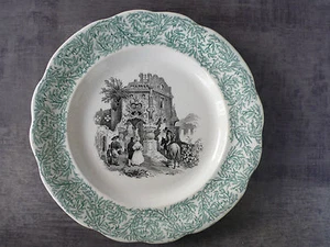 Ancienne assiette Sarreguemines - images romantiques d'extérieur - 1 - Imagen 1 de 1