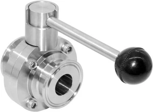 1” Sanitary Butterfly Valve with Pull Handle Stainless Steel - Picture 1 of 15