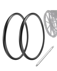 Neumáticos de repuesto de rueda trasera para silla de ruedas manual, 24 "X 1" poliuretano sin planos  - Imagen 1 de 3