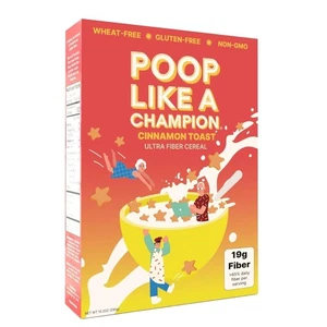 2 Pack Poop Like A Champion Ultra Fiber Cereal 10.2oz  Cinnamon Toast | BB 12/26 - Foto 1 di 20