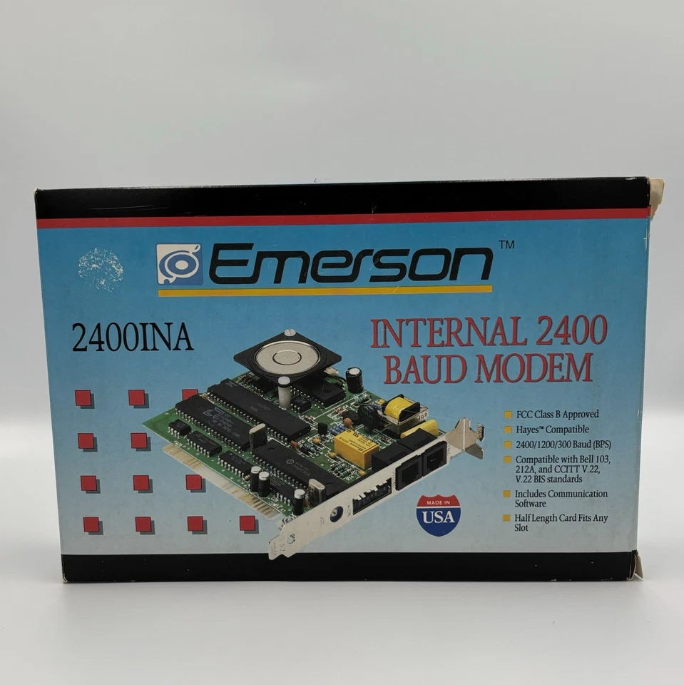 1990 VTG Emerson Internal 2400 Baud Modem 2400INA Baud Hayes Compatible - Image 1 of 4