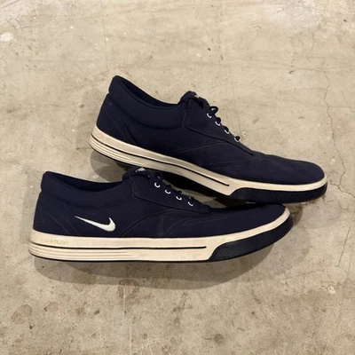 Nike Lunarlon Swingtip Spikeless Golf Shoes RARE! Mens 12 Navy 552078-400 - Image 1 of 4