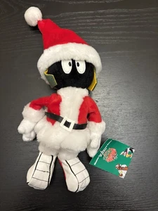 Vintage 90s Marvin The Martian Santa Claus Bean Bag Christmas Plush 9" - Picture 1 of 5