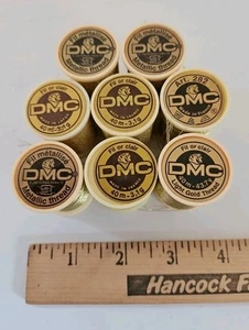 LOT OF 8 DMC Metallic Embroidery Thread 43.7 Yards Each (40m) Light Gold Art 282 - Picture 1 of 3