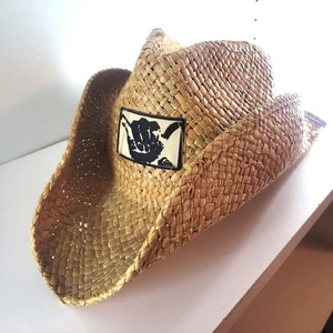 Quiksilver Stroh Cowboy Hut - Gewebter Western Surf Hut mit Patch Logo Größe Medium - Bild 1 von 8
