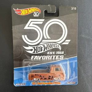 2018 Hot Wheels 50th Favorites #3/10 '60's FORD ECONOLINE PICKUP Brown w/RR Whls - Picture 1 of 6