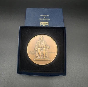 Univ. 1990 of Pennsylvania 250th Anniversity Bronze Briefbeschwerer Münze Franklin - Bild 1 von 6
