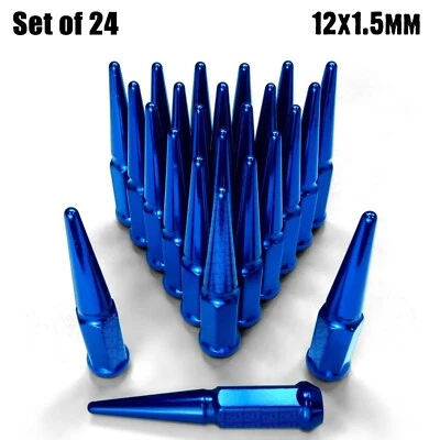 (24) 4.5" Spike Lug Nuts 12x1.5 Acorn fit Toyota Chevrolet Isuzu GMC Hummer 6BL1 - Image 1 of 4