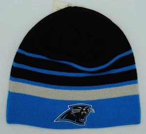 NFL Carolina Panthers Reebok Adult Cuffless Winter Knit Hat Cap Beanie NEW! - Picture 1 of 2