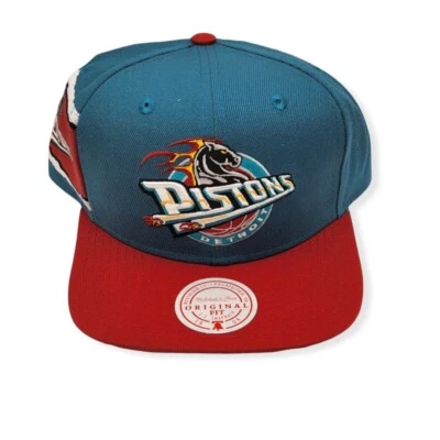 Sombrero Mitchell & Ness Detroit Pistons Jumbotron HWC verde azulado/rojo ajustable Snapback Foto 1 de 4