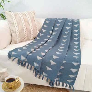 Indigo Mud Cloth Throw Blanket for Home Furnishing - Picture 1 of 4