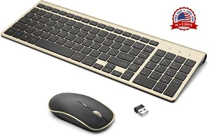 Juego De Teclado Y Mouse Inalambricos Receptor USB Para PC Ordenador Sin Lagueo - Picture 1 of 8