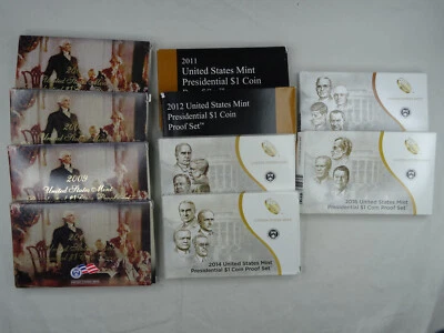 2007-2016 Presidential Dollar Proof Sets w/ Box & COA 39 Coins US Mint - Image 1 of 4
