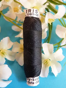 1178BTER SUPERBE BOBINE FIL PURE SOIE NATURELLE " IRIS" ZWICKY ANTHRACITE N° 960 - Picture 1 of 2