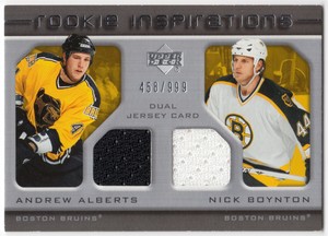 2005-06 UD Rookie Update Inspirations ANDREW ALBERTS NICK BOYNTON 238 999 Bruins