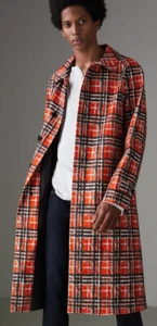 Burberry Trenchcoat Brighton Scribble Check Baumwolle Auto Militärrot US 38 4190 $ - Bild 1 von 8
