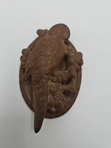 Antique Hubley Heavy Cast Iron Tropical Parrot Macaw Door Knocker - Picture 1 of 5