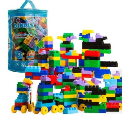 Dimple 600-Piece Soft Kid-Friendly Multi-Colored Building Blocks Set w/ Train - Image 1 of 4