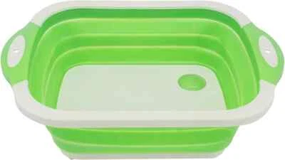 Folding Cutting Chopping Board 3 in1 Sink Drain Basket Washing Up Bowls Drainer - Image 1 of 4