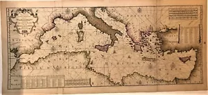 Nouvelle Carte Generale De La Mer Mediterranée.Hendrik de Leth.Amsterdam 1747 - Imagen 1 de 6