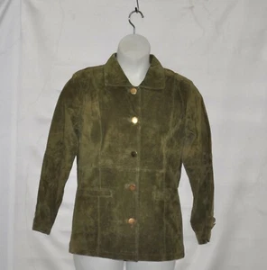 Linea by Louis Dell'Olio Suede Jacket with Decorative Buttons Size S Olive - Picture 1 of 2