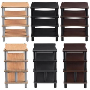 4 Regal Audio Video TV Medien Komponenten Ständer Rack Geräte Regale Holz & Stahl - Bild 1 von 10