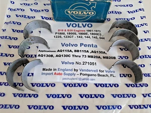 Volvo B18, B20 OEM Vandervell Std. Rod Bearing Set AQ130A,B,C, 1800,122S,142,44 - Picture 1 of 2
