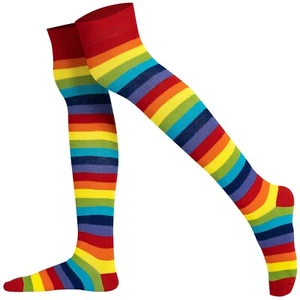 Mysocks Over Knee Stripe Socks, Seamless Toe, Finest Combed Cotton, UK Size 5-9 - Picture 1 of 97