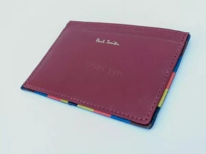 Paul Smith Wallet - BNWT Bright Stripe Edge Red Card Holder Case Slip RRP - Picture 1 of 6