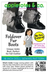 18 Inch Doll No-Sew Pattern | Foldover Boots | Fits Dolls such as American Girl - Picture 1 of 8