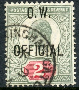 1902 2d gelblich grün & karminrot "O.W." Offiziell"" gebraucht. S.G. 038. - Bild 1 von 2