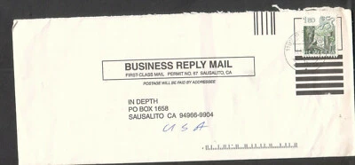 Switzerland postage on US business reply envelope 1986 cover Prangins 1197 to CA - Image 1 of 2