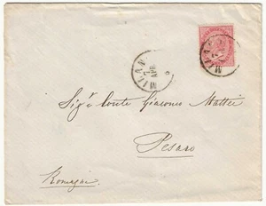 1863 Regno d'Italia - 40 c. De La Rue Londra isolato su busta per Pesaro - Foto 1 di 2