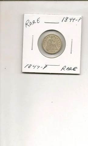 1844-P 90% Silver Seated Liberty Dime Coin! RARE! Cover