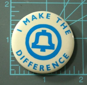 PHONE SYSTEM vintage anni 70 logo "Faccio la differenza" pulsante pinback - Foto 1 di 2