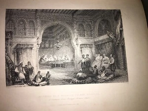 ALGER.INTÉRIEUR D'UNE MAISON MAURESQUE. GRAVURE SUR ACIER DE 1840. - Picture 1 of 4